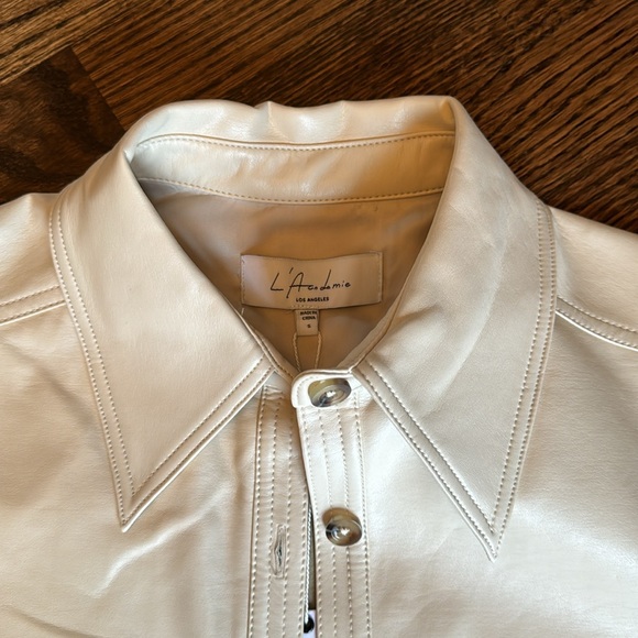 Oversized Faux Leather Button up Revolve - Picture 3 of 5